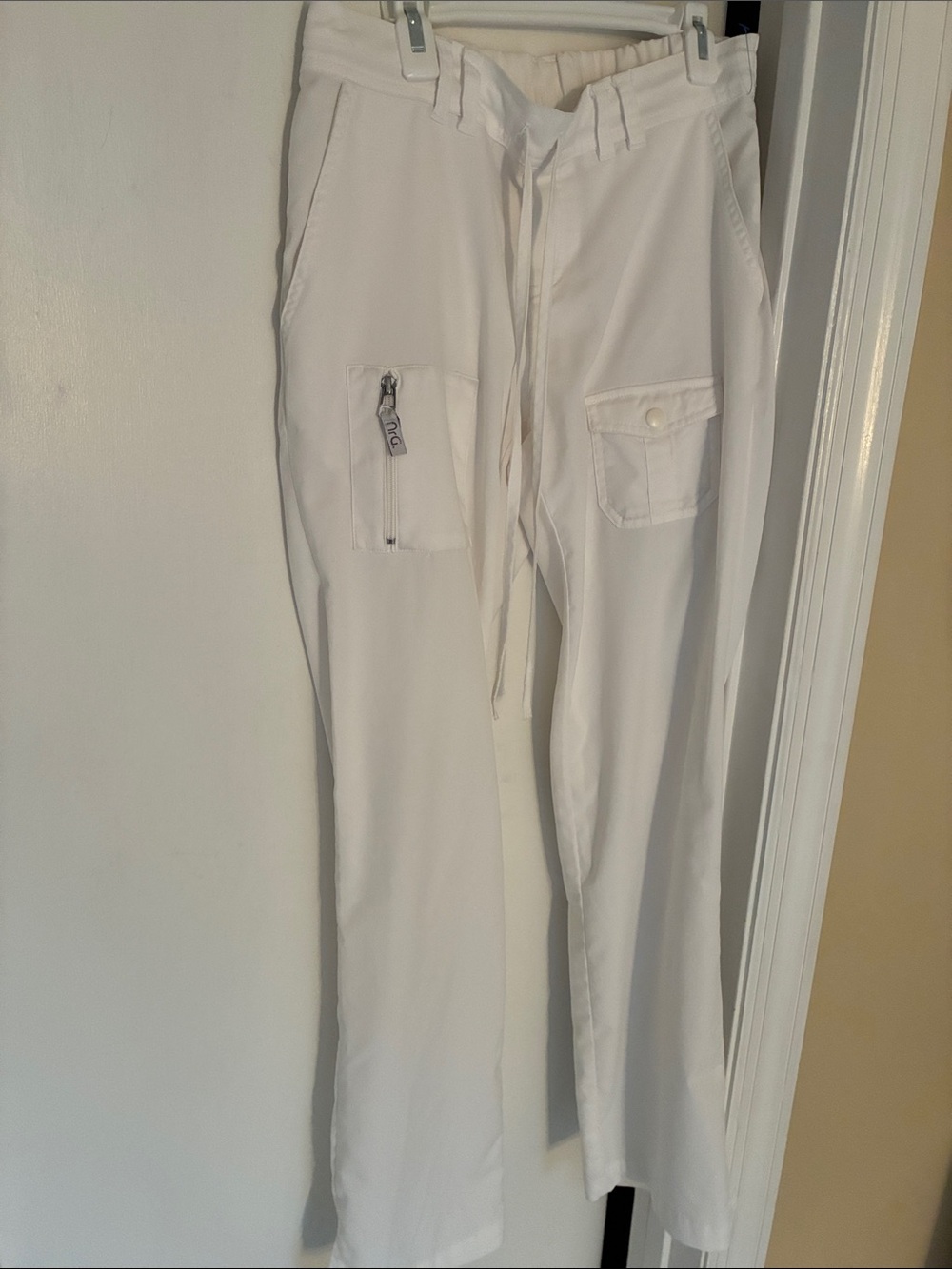 Barco Uniforms White Women's Cargo Drawstring Trousers
